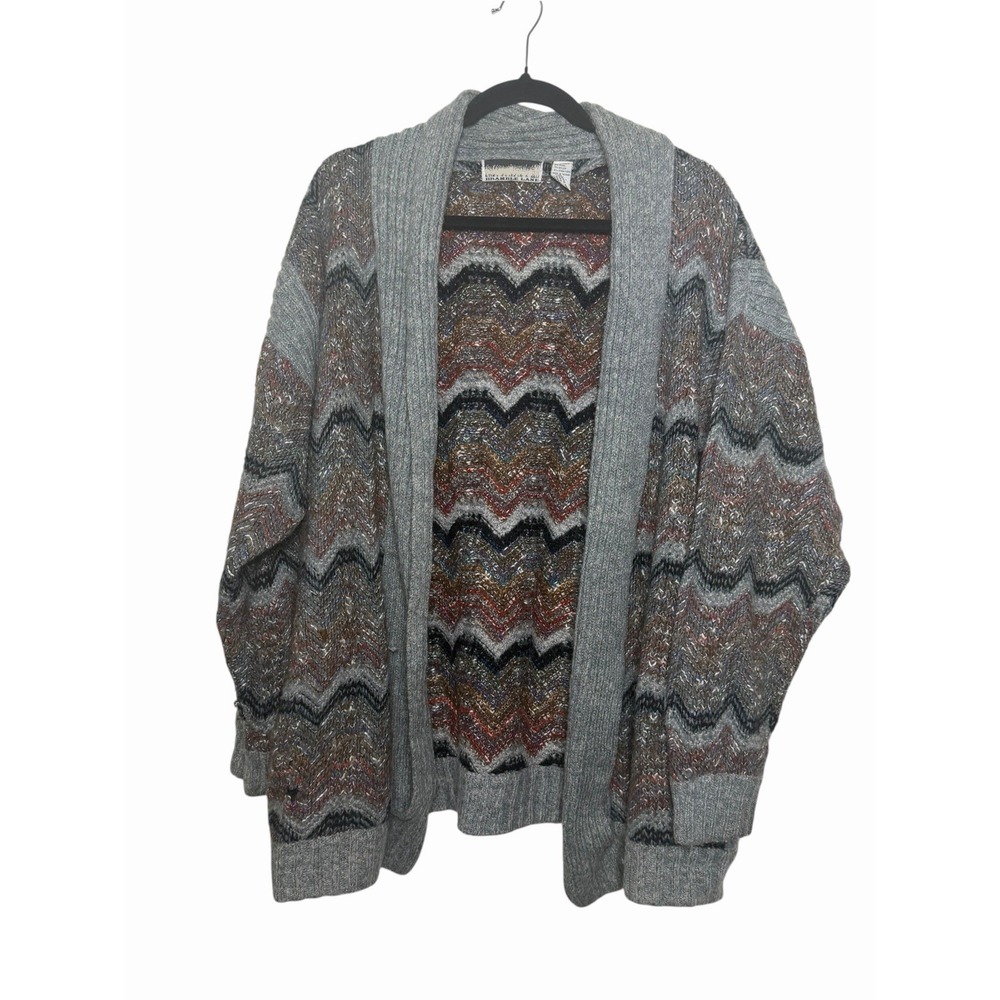 Vintage Bramble Lane Women's Medium Chevron Cardigan Sweater Academia